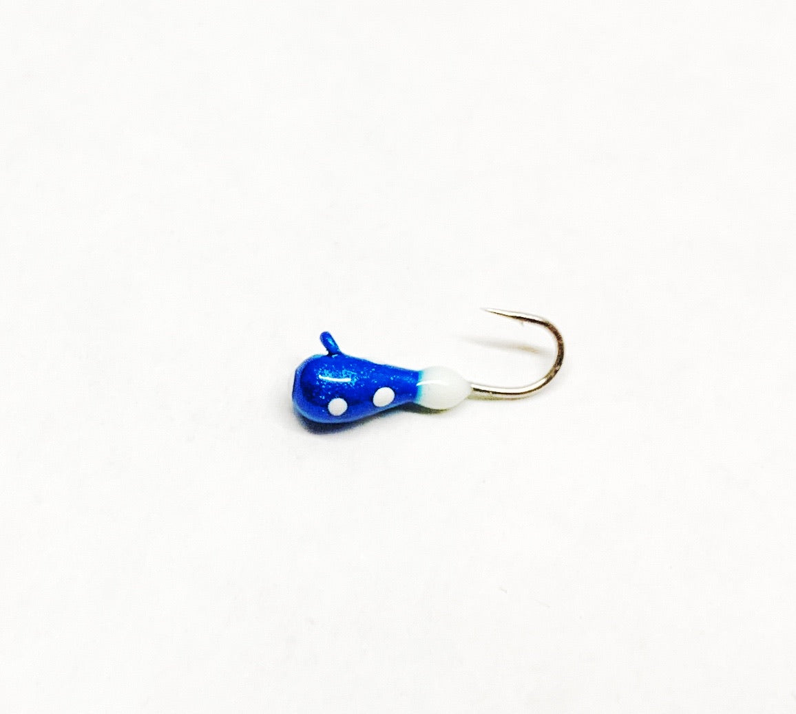 Metallic blue / White Dots