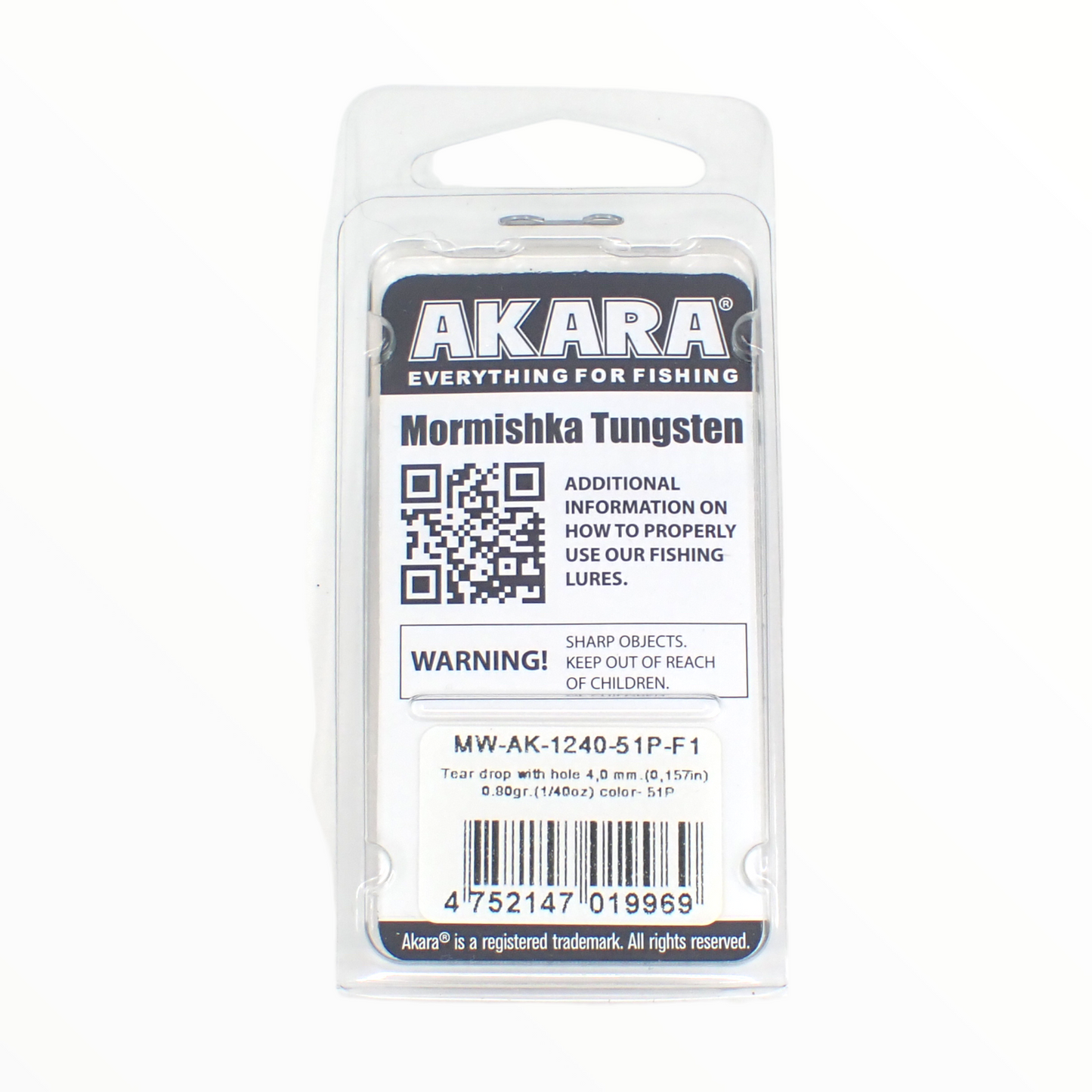 4MM TUNGSTEN MORMISHKA AKARA TEAR DROP WITH HOLE